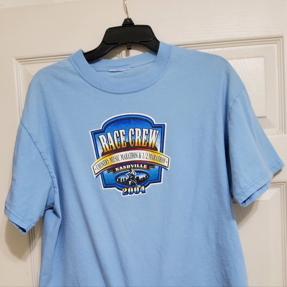 Race Crew Country Music Marathon Shirt Sz L, P2P 21", L 27",unique Vtg